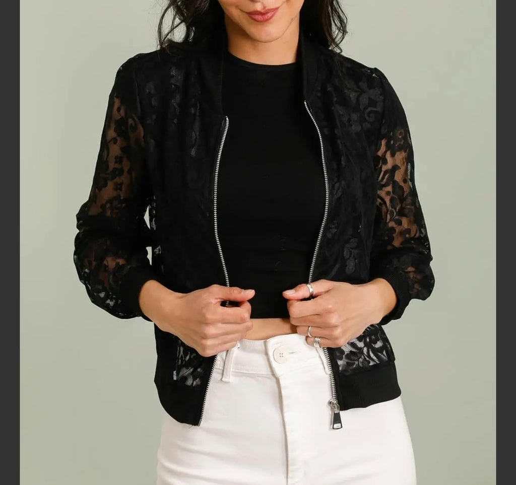Bomber à dentelle