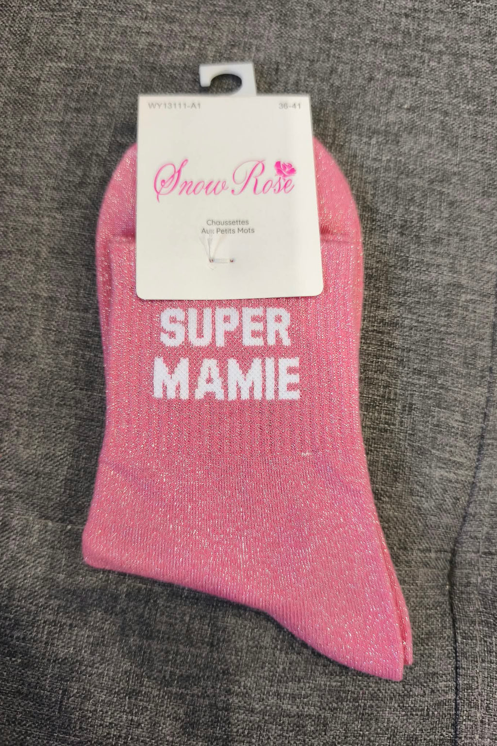 Chaussettes à paillettes Super Mamie