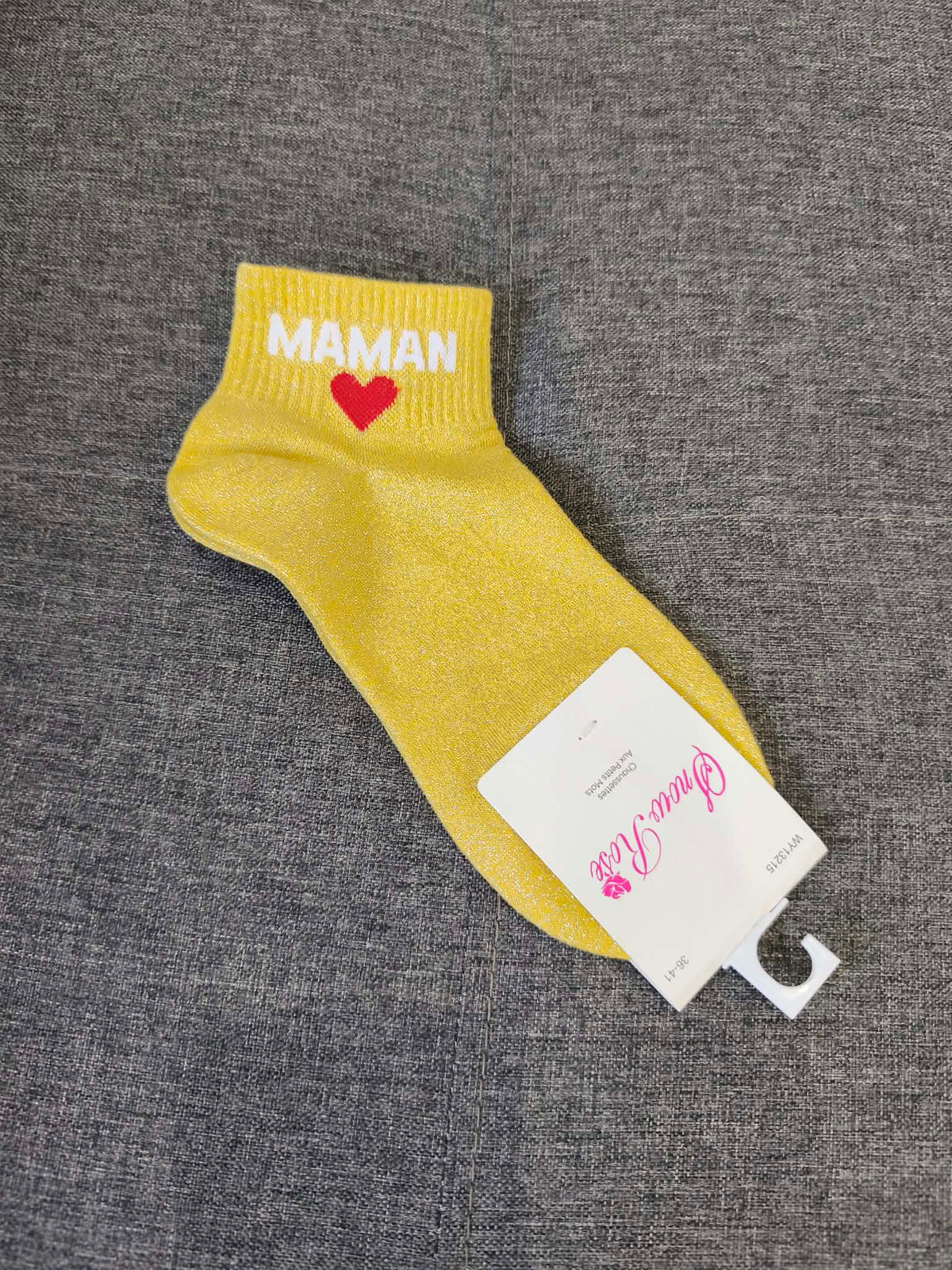 Socquette à paillettes Maman