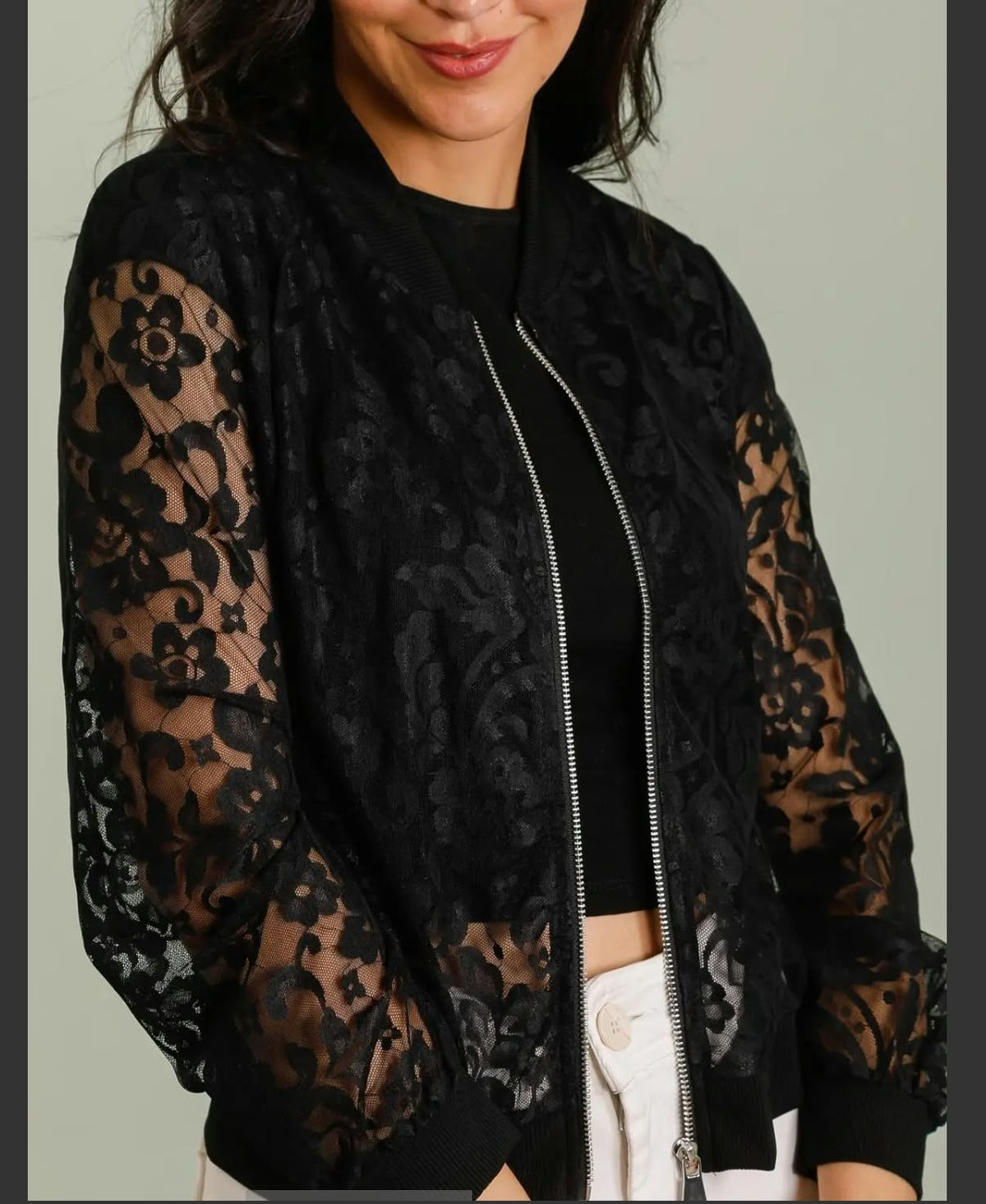 Bomber à dentelle
