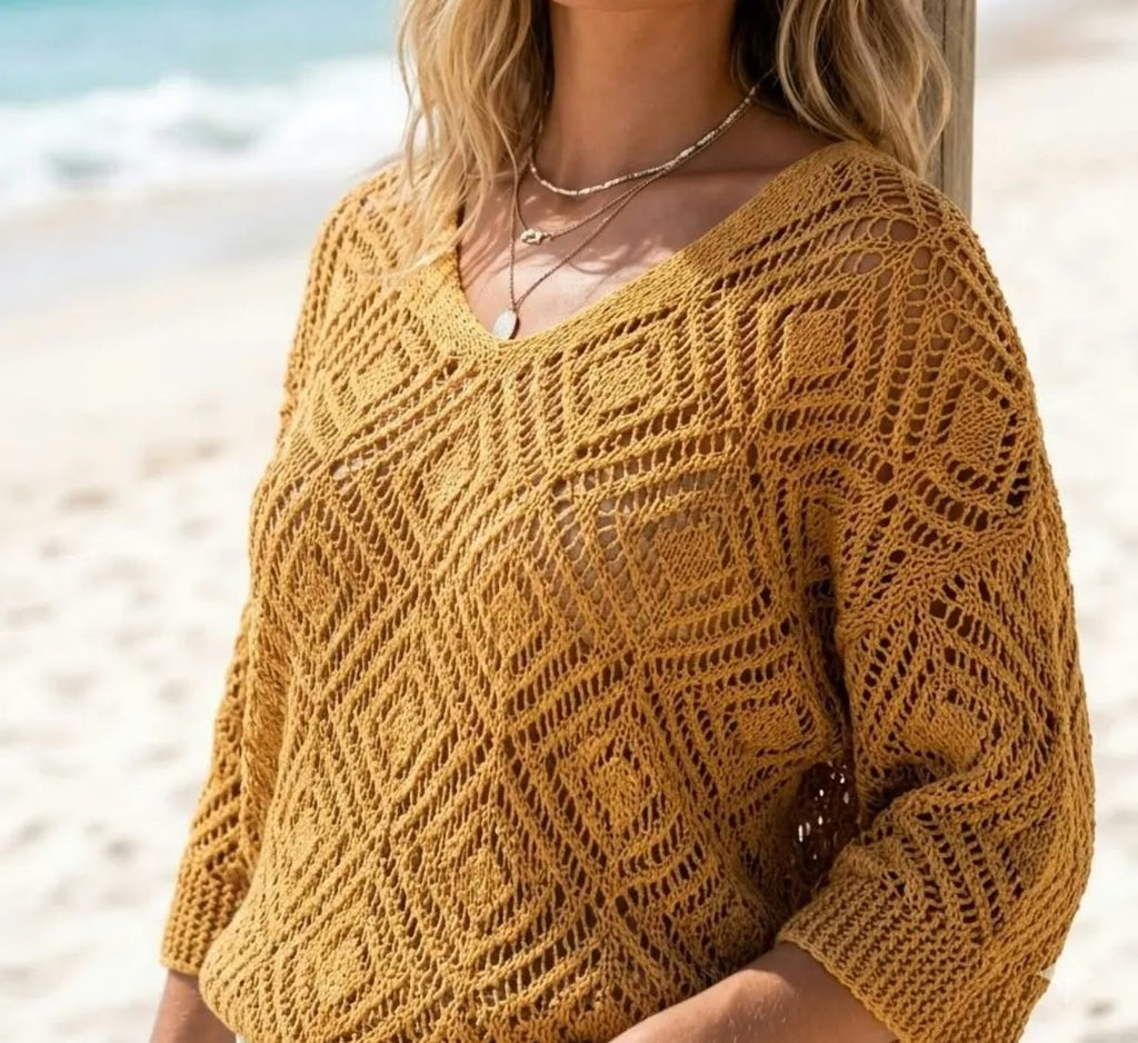 Pull en maille ajouré