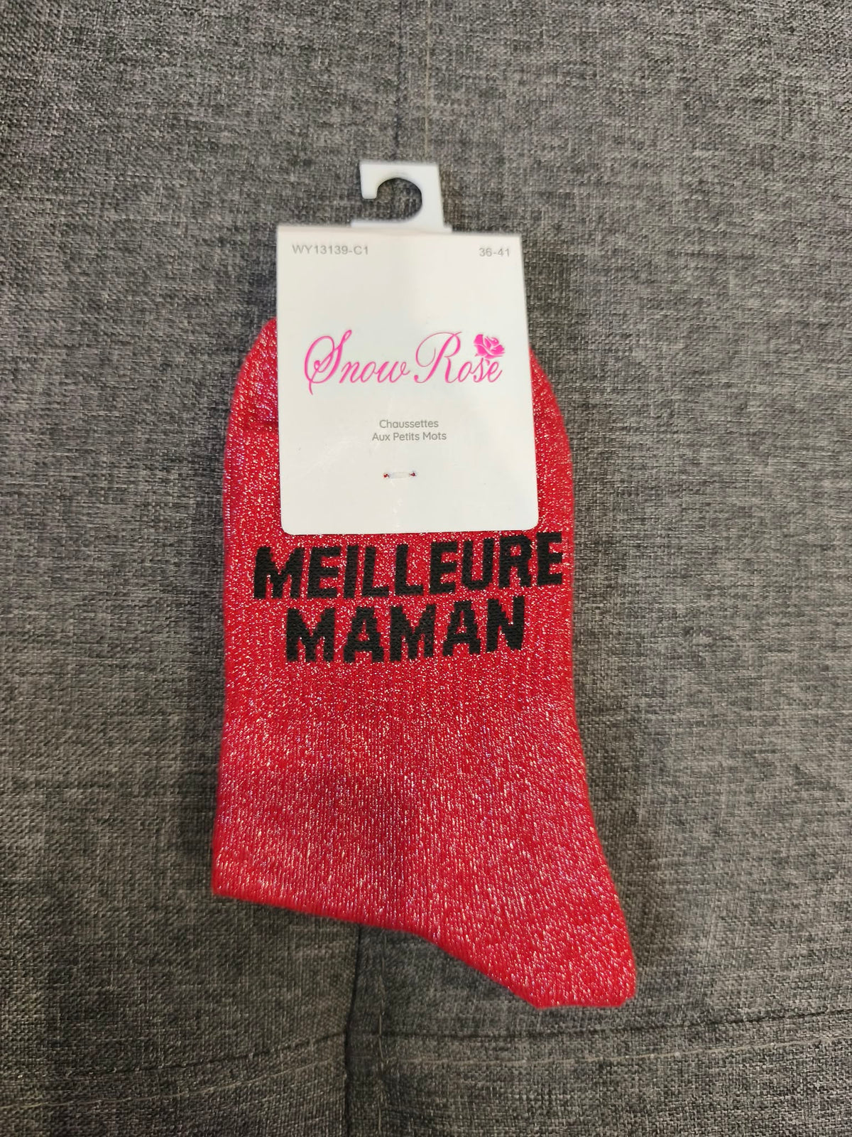 Chaussette à paillettes Meilleure Maman