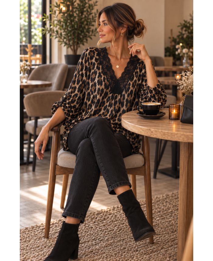 Top ample imprimé