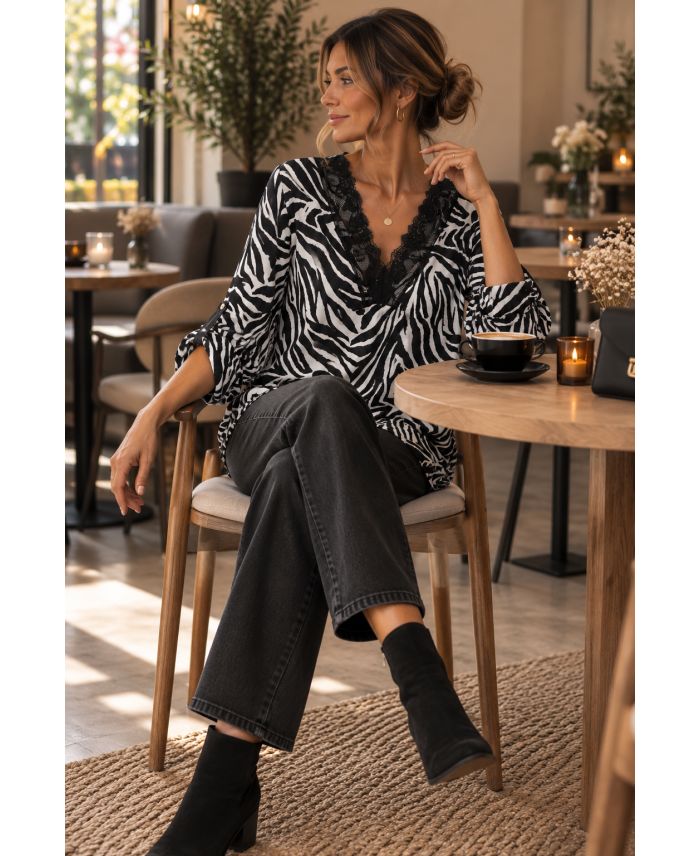 Top ample imprimé