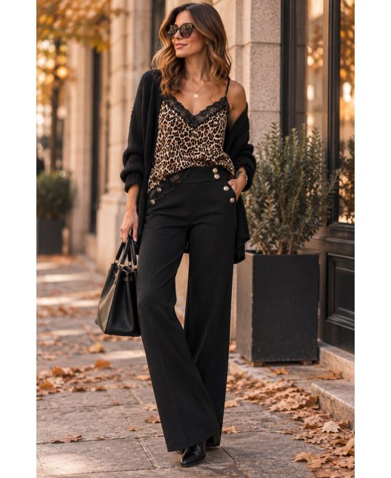 Top dentelle imprimé