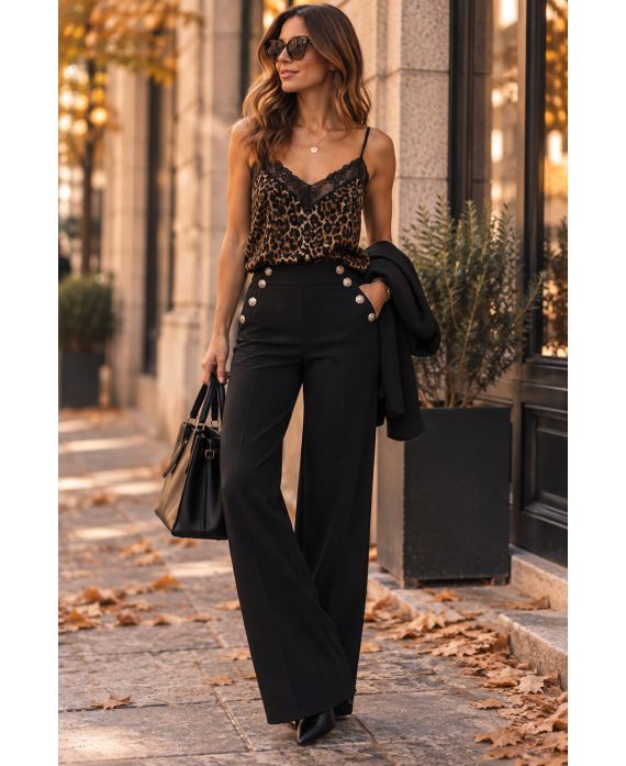Top dentelle imprimé
