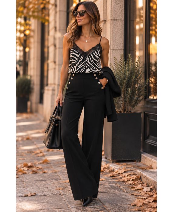Top dentelle imprimé
